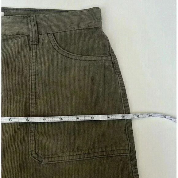 Kensie Women’s Corduroy High-Waist Mini A-Line Skirts Olive Green Size 8/29 - Picture 10 of 11